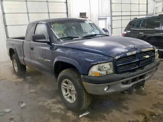 1B7GG22N51S269325 - 2001 DODGE DAKOTA BLUE photo 1