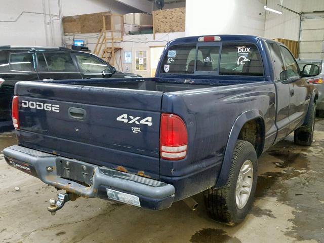 1B7GG22N51S269325 - 2001 DODGE DAKOTA BLUE photo 4