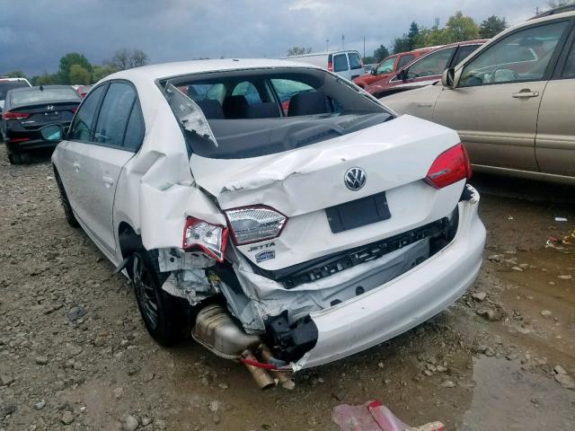 3VW2K7AJ2DM289577 - 2013 VOLKSWAGEN JETTA BASE 白色 照片 3