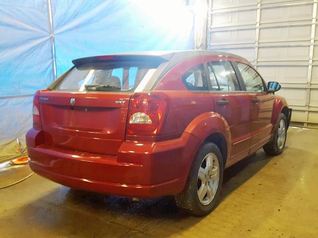 1B3JB48B07D504984 - 2007 DODGE CALIBER SX RED photo 4