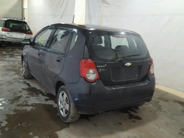 KL1TD66E19B612773 - 2009 CHEVROLET AVEO LS BLACK photo 3