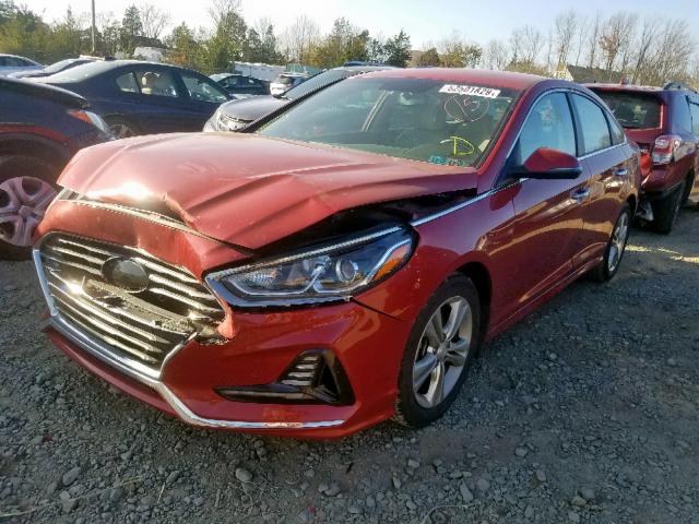 5NPE34AF1JH679451 - 2018 HYUNDAI SONATA SPO RED photo 2