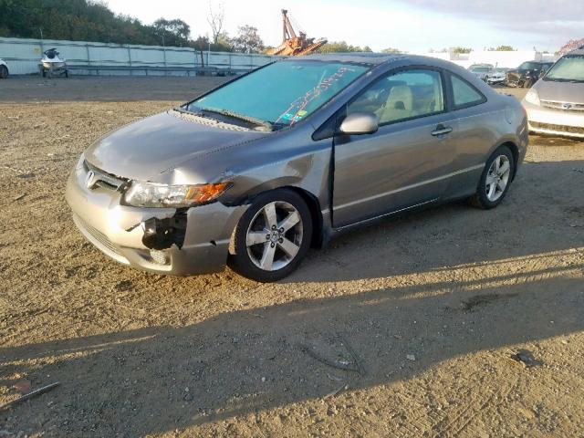 2HGFG12887H506942 - 2007 HONDA CIVIC EX GRAY photo 2