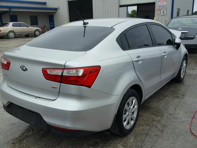 KNADM4A39G6649211 - 2016 KIA RIO LX SILVER photo 4