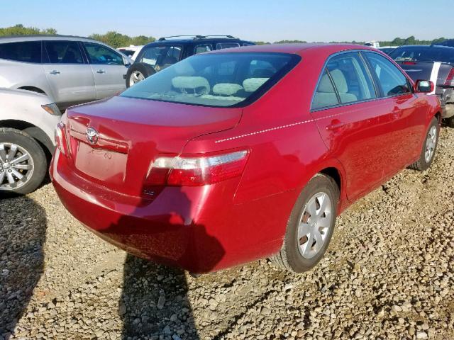 4T4BE46K78R019581 - 2008 TOYOTA CAMRY CE RED photo 4