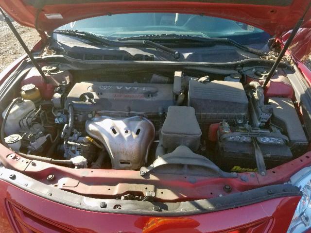 4T4BE46K78R019581 - 2008 TOYOTA CAMRY CE RED photo 7