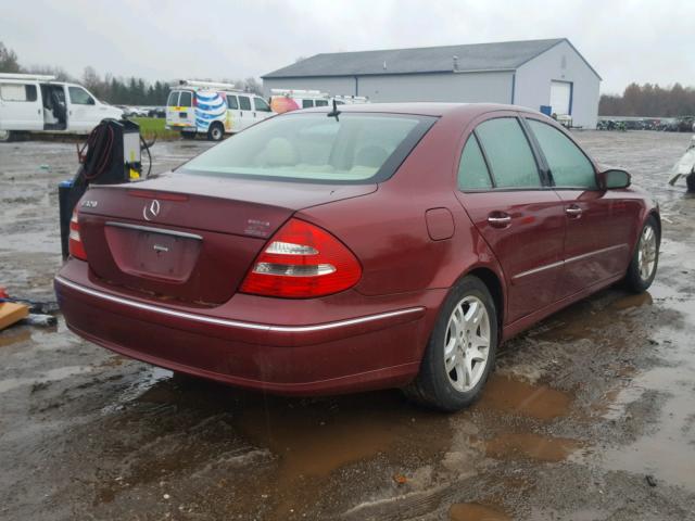 WDBUF65J64A430666 - 2004 MERCEDES-BENZ E 320 BURGUNDY photo 4