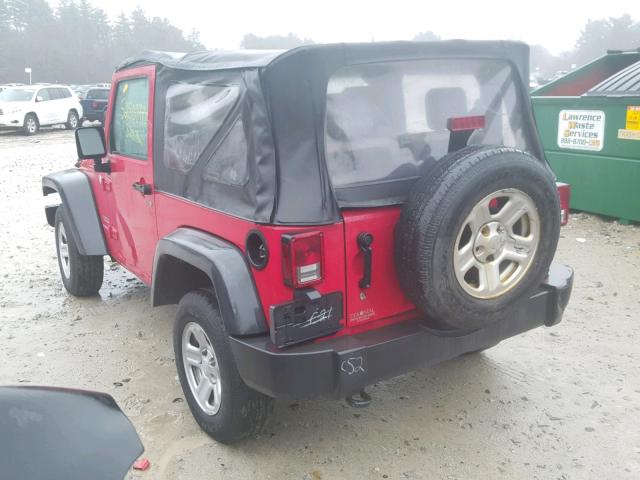 1J4AA2D12AL224591 - 2010 JEEP WRANGLER S RED photo 3