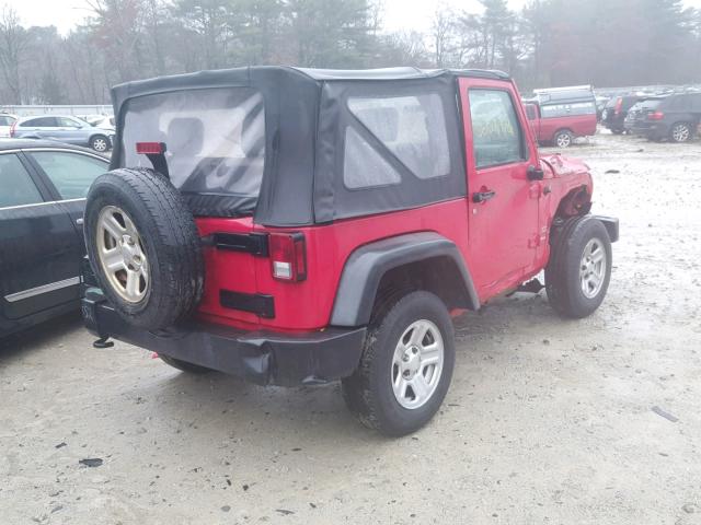 1J4AA2D12AL224591 - 2010 JEEP WRANGLER S RED photo 4