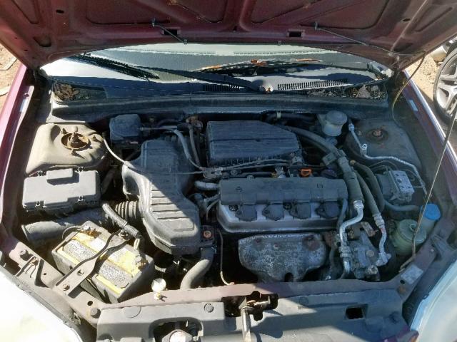 2HGES26872H504067 - 2002 HONDA CIVIC EX RED photo 7