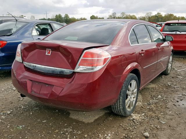 1G8ZS57N38F115646 - 2008 SATURN AURA XE RED photo 4