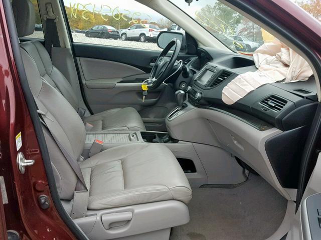 5J6RM4H79CL077144 - 2012 HONDA CR-V EXL BURGUNDY photo 5