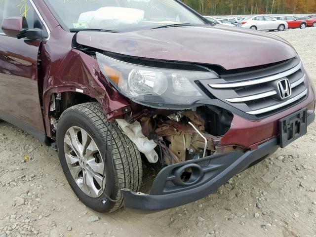 5J6RM4H79CL077144 - 2012 HONDA CR-V EXL BURGUNDY photo 9