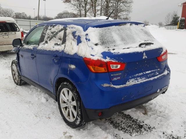 4A4AR3AU5FE020973 - 2015 MITSUBISHI OUTLANDER BLUE photo 3