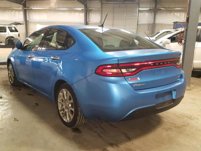 1C3CDFFA2GD820706 - 2016 DODGE DART SXT S BLUE photo 3