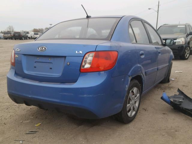 KNADH4A31A6711549 - 2010 KIA RIO LX BLUE photo 4