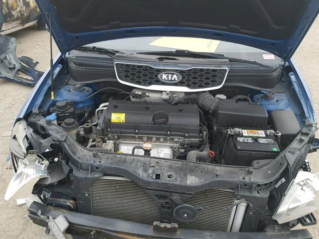 KNADH4A31A6711549 - 2010 KIA RIO LX BLUE photo 7