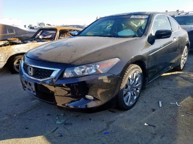 1HGCS22809A002491 - 2009 HONDA ACCORD EXL BLACK photo 2