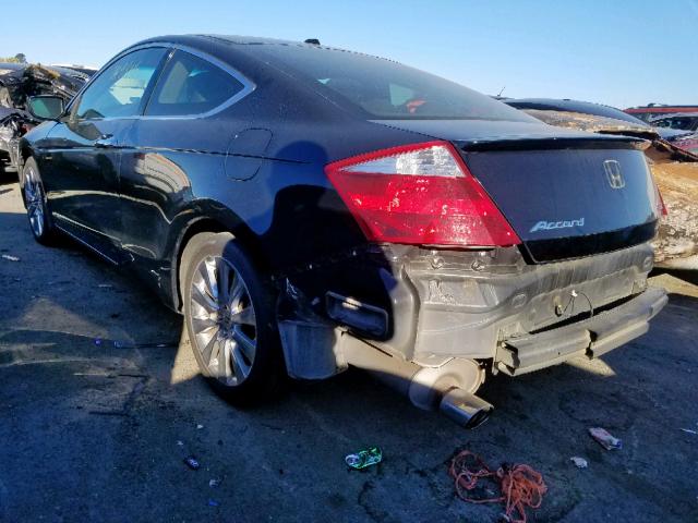 1HGCS22809A002491 - 2009 HONDA ACCORD EXL BLACK photo 3