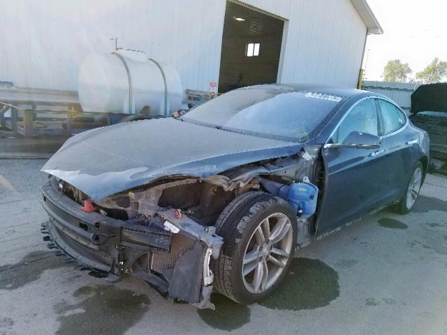 5YJSA1H1XEFP41452 - 2014 TESLA MODEL S GRAY photo 2