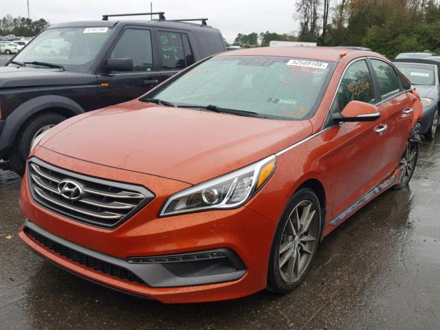 5NPE34AB4FH136566 - 2015 HYUNDAI SONATA SPO ORANGE photo 2