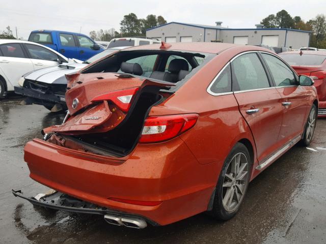 5NPE34AB4FH136566 - 2015 HYUNDAI SONATA SPO ORANGE photo 4