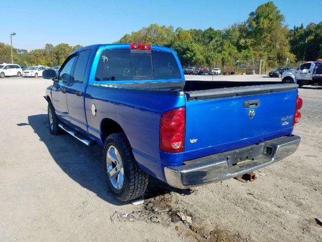 1D7HU18227S266627 - 2007 DODGE RAM 1500 S BLUE photo 3