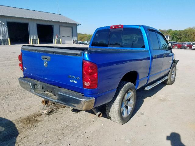 1D7HU18227S266627 - 2007 DODGE RAM 1500 S BLUE photo 4