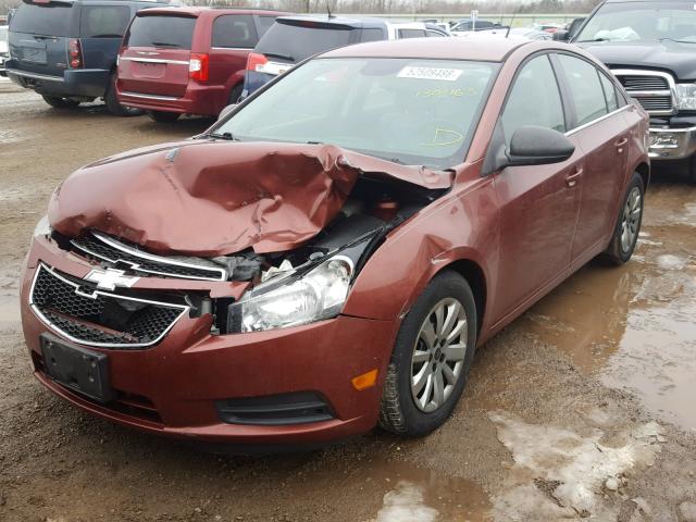 1G1PC5SH3C7385323 - 2012 CHEVROLET CRUZE LS RED photo 2