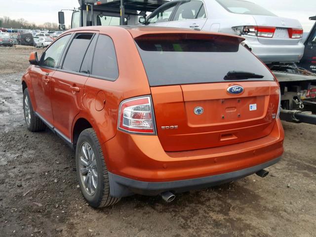 2FMDK48C98BA14468 - 2008 FORD EDGE SEL ORANGE photo 3