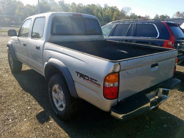 5TEHN72N82Z013345 - 2002 TOYOTA TACOMA DOU SILVER photo 3