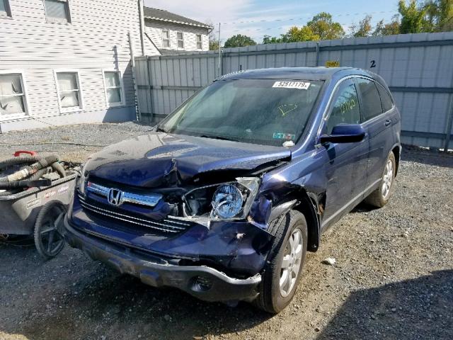 5J6RE48759L055387 - 2009 HONDA CR-V EXL BLUE photo 2