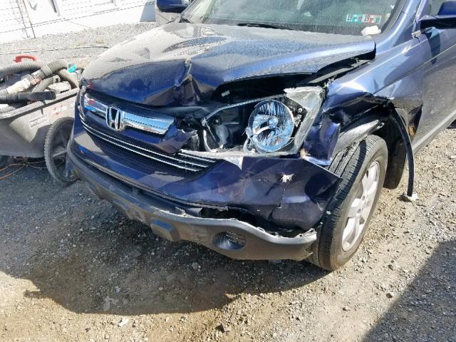 5J6RE48759L055387 - 2009 HONDA CR-V EXL BLUE photo 9