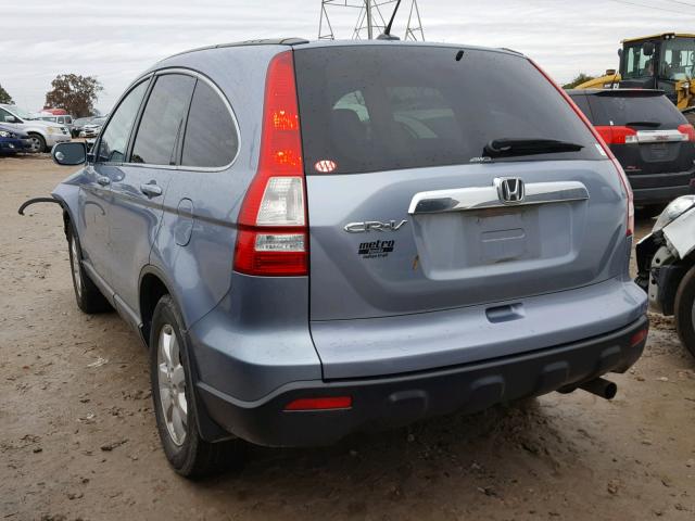 5J6RE48777L001019 - 2007 HONDA CR-V EXL BLUE photo 3