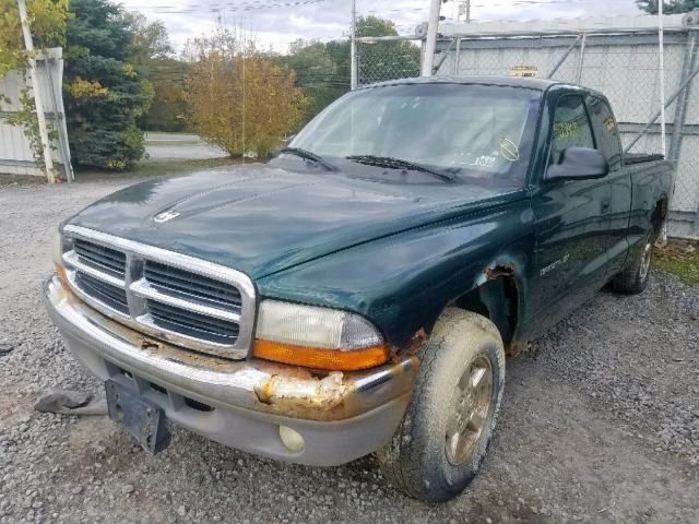 1B7GL22X01S318542 - 2001 DODGE DAKOTA GREEN photo 2