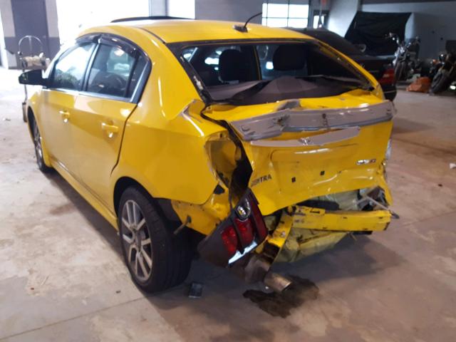 3N1BB61E58L728589 - 2008 NISSAN SENTRA SE- YELLOW photo 3