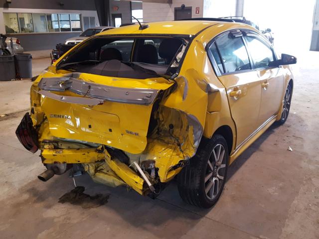 3N1BB61E58L728589 - 2008 NISSAN SENTRA SE- YELLOW photo 4