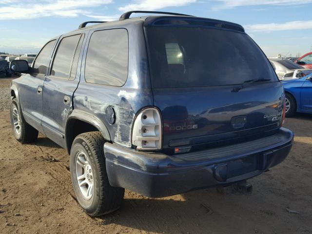 1D4HS48N53F572125 - 2003 DODGE DURANGO SL BLUE photo 3