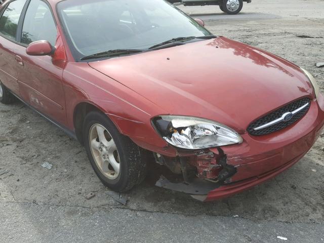 1FAFP55U01A223574 - 2001 FORD TAURUS SES RED photo 9