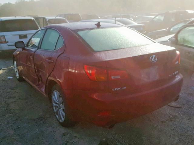 JTHCK262085016708 - 2008 LEXUS IS 250 RED photo 3