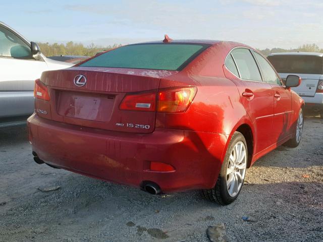 JTHCK262085016708 - 2008 LEXUS IS 250 RED photo 4