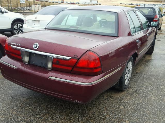 2MEFM74W24X676820 - 2004 MERCURY GRAND MARQ BURGUNDY photo 4