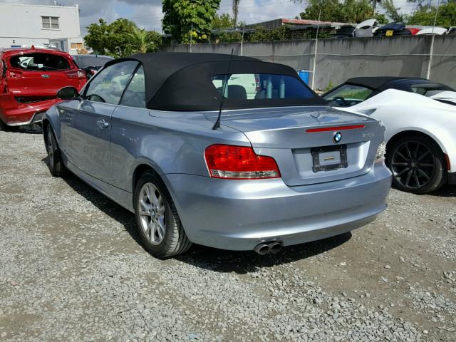 WBAUL73539VJ76594 - 2009 BMW 128 I BLUE photo 3