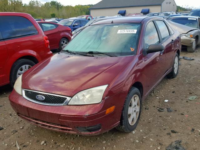 1FAFP34N77W253973 - 2007 FORD FOCUS ZX4 MAROON photo 2