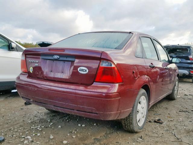 1FAFP34N77W253973 - 2007 FORD FOCUS ZX4 MAROON photo 4