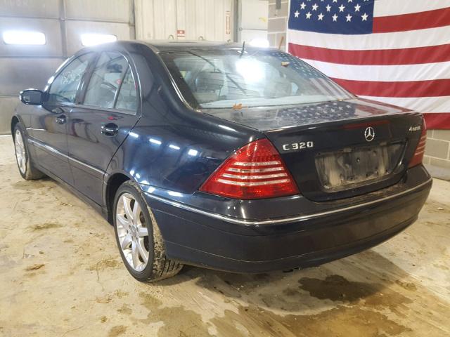 WDBRF84J93F427233 - 2003 MERCEDES-BENZ C 320 4MAT BLUE photo 3