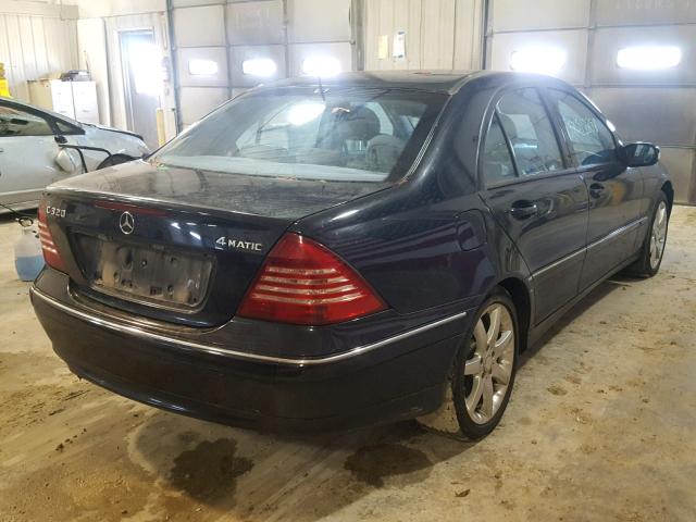 WDBRF84J93F427233 - 2003 MERCEDES-BENZ C 320 4MAT BLUE photo 4