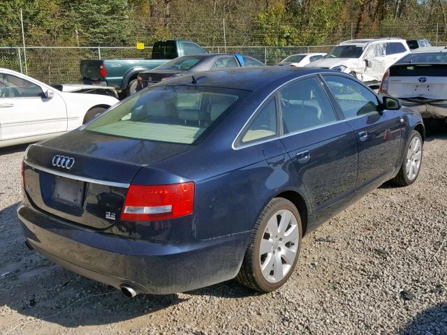 WAUDH74F76N084750 - 2006 AUDI A6 3.2 QUA BLUE photo 4