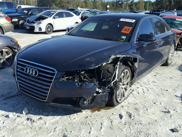 WAUR2AFD1EN003143 - 2014 AUDI A8 L QUATT BLUE photo 2