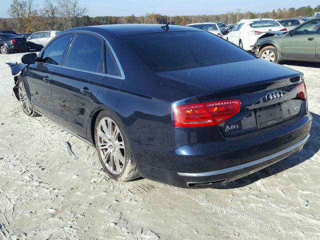 WAUR2AFD1EN003143 - 2014 AUDI A8 L QUATT BLUE photo 3